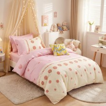 Спален комплект чаршафи за единично легло, от 4 части - Пийчи