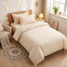 Спален комплект чаршафи за единично легло, от 4 части - Крем