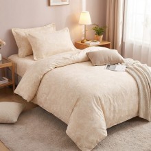 Спален комплект чаршафи за единично легло, от 4 части - Крем