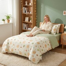Спален комплект чаршафи за единично легло, от 4 части - Лори