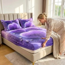 Спален комплект чаршафи с ластик от 3 части, Мини