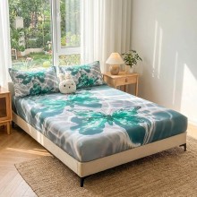 Спален комплект чаршафи с ластик от 3 части, Пеперуди