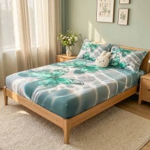 Спален комплект чаршафи с ластик от 3 части, Пеперуди