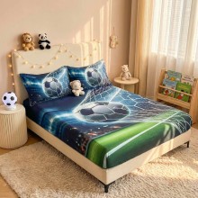 Спален комплект чаршафи с ластик от 3 части, Футбол