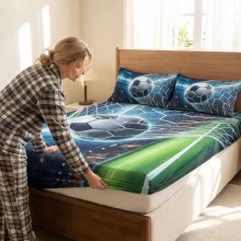 Спален комплект чаршафи с ластик от 3 части, Футбол