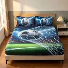 Спален комплект чаршафи с ластик от 3 части, Футбол