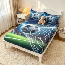 Спален комплект чаршафи с ластик от 3 части, Футбол