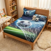 Спален комплект чаршафи с ластик от 3 части, Футбол