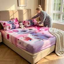 Спален комплект чаршафи с ластик от 3 части, Кети