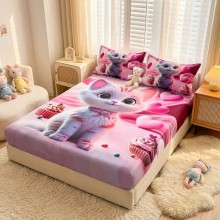 Спален комплект чаршафи с ластик от 3 части, Кети