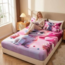 Спален комплект чаршафи с ластик от 3 части, Кети