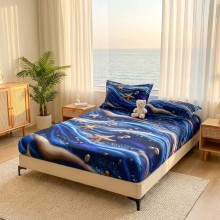 Спален комплект чаршафи с ластик от 3 части, Морско дъно