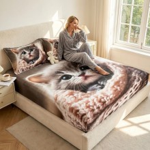 Спален комплект чаршафи с ластик от 3 части, Коти