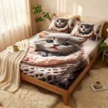 Спален комплект чаршафи с ластик от 3 части, Коти