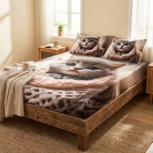 Спален комплект чаршафи с ластик от 3 части, Коти