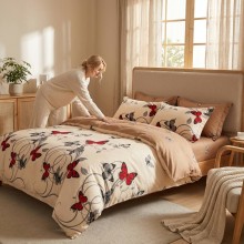 Спален комплект чаршафи с ластик от 6 части, Аниса