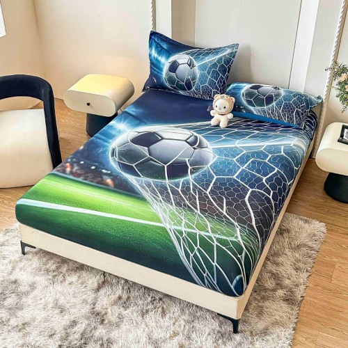 Спален комплект чаршафи с ластик от 3 части, Футбол