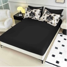 3D спален комплект чаршафи- Цветя, с ластик