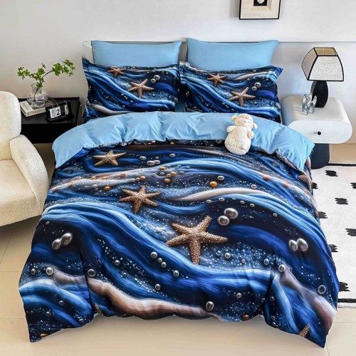 5D спален комплект чаршафи- Морско дъно, от 6 части с ластик 5D спален комплект чаршафи- Морско дъно, от 6 части с ластик