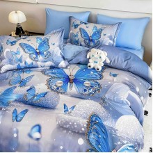 5D спален комплект чаршафи- Пеперуди, от 6 части с ластик 5D спален комплект чаршафи- Пеперуди, от 6 части с ластик