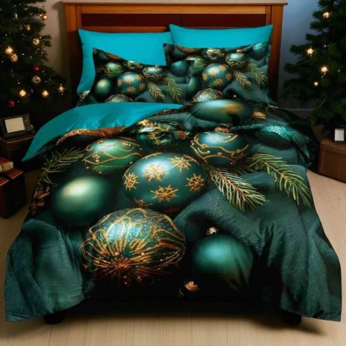 Коледен спален комплект чаршафи - Коледна Магия, от 6 части с ластик Коледен спален комплект чаршафи - Коледна Магия, от 6 части с ластик