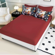 Коледен спален комплект чаршафи - Дядо Коледа, от 6 части с ластик Коледен спален комплект чаршафи - Дядо Коледа, от 6 части с ластик