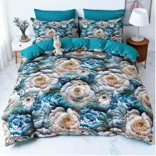 5D спален комплект чаршафи - Синева, от 6 части 5D спален комплект чаршафи - Синева, от 6 части
