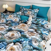5D спален комплект чаршафи - Синева, от 6 части 5D спален комплект чаршафи - Синева, от 6 части