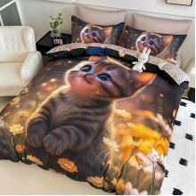 5D спален комплект чаршафи - Котенце, с ластик 5D спален комплект чаршафи - Котенце, с ластик
