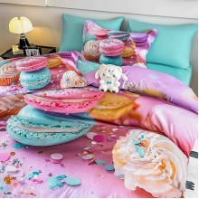 5D спален комплект чаршафи - Макарон, от 6 части с ластик 5D спален комплект чаршафи - Макарон, от 6 части с ластик