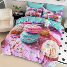 5D спален комплект чаршафи - Макарон, от 6 части с ластик 5D спален комплект чаршафи - Макарон, от 6 части с ластик