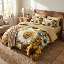 5D спален комплект чаршафи - Радост, от 6 части с ластик