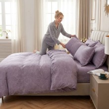 Спален комплект чаршафи, Флори - Лила