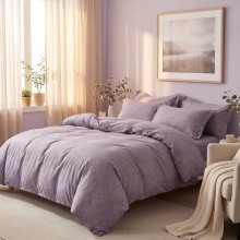 Спален комплект чаршафи, Флори - Лила