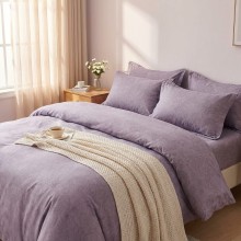 Спален комплект чаршафи, Флори - Лила