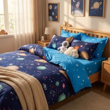 Спален комплект чаршафи,от 6 части, Планета