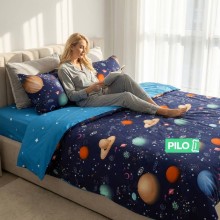 Спален комплект чаршафи,от 6 части, Планета