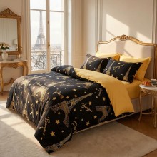 Спален комплект чаршафи от 6 части, Парижка нощ