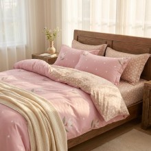 Спален комплект чаршафи, от 6 части, Розов сън