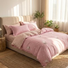 Спален комплект чаршафи, от 6 части, Розов сън