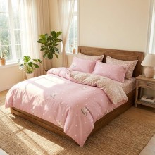 Спален комплект чаршафи, от 6 части, Розов сън