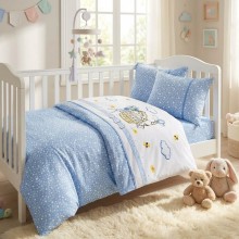 Бебешки спален комплект от 100% бамбук - Мави - Кити