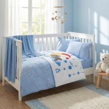 Бебешки спален комплект с одеяло от 100% бамбук, Мави - Сладки сънища Бебешки спален комплект с одеяло от 100% бамбук, Мави - Сладки сънища