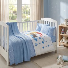 Бебешки спален комплект с одеяло от 100% бамбук, Мави - Сладки сънища Бебешки спален комплект с одеяло от 100% бамбук, Мави - Сладки сънища