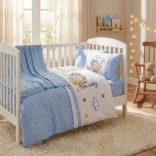 Бебешки спален комплект с одеяло от 100% бамбук, Мави - Кити