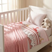 Бебешки спален комплект с одеяло от 100% бамбук, Джени - Пудра Бебешки спален комплект с одеяло от 100% бамбук, Джени - Пудра