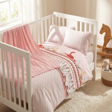 Бебешки спален комплект с одеяло от 100% бамбук, Джени - Пудра Бебешки спален комплект с одеяло от 100% бамбук, Джени - Пудра