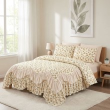 Кувертюра за спалня Клара - Жълт, от 3 части