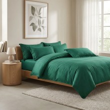 Спален комплект чаршафи, от 6 части с ластик, Дамаска - Зелен
