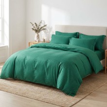 Спален комплект чаршафи, от 6 части с ластик, Дамаска - Зелен